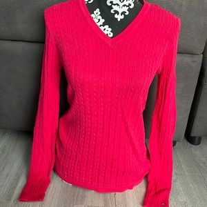 TOMMY HILFIGER New With Tag Pink V-Neck Sweater Size XS